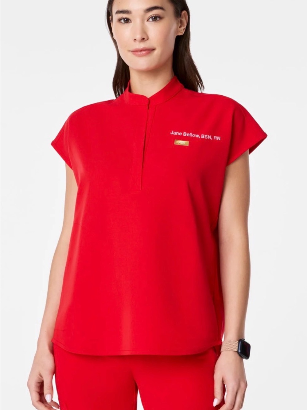 Figs Rafaela Scrub Top Pop Red size XL - Picture 2 of 8